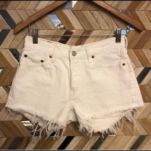White Levi’s Denim Shorts